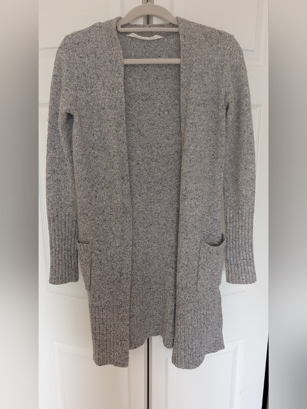 Athleta Gray Open-Front Knit Cardigan